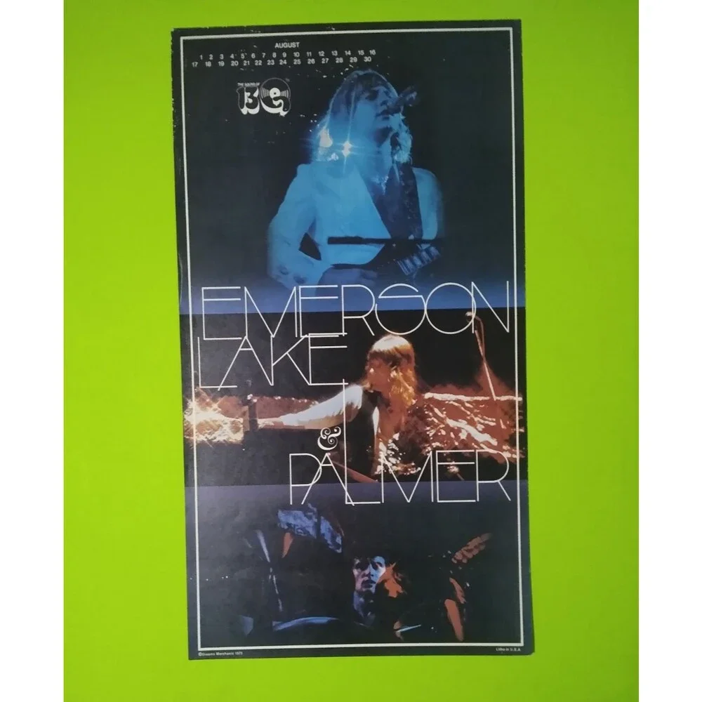 EMERSON LAKE AND PALMER Vintage Art Rock Progressive Music Poster  Original ELP